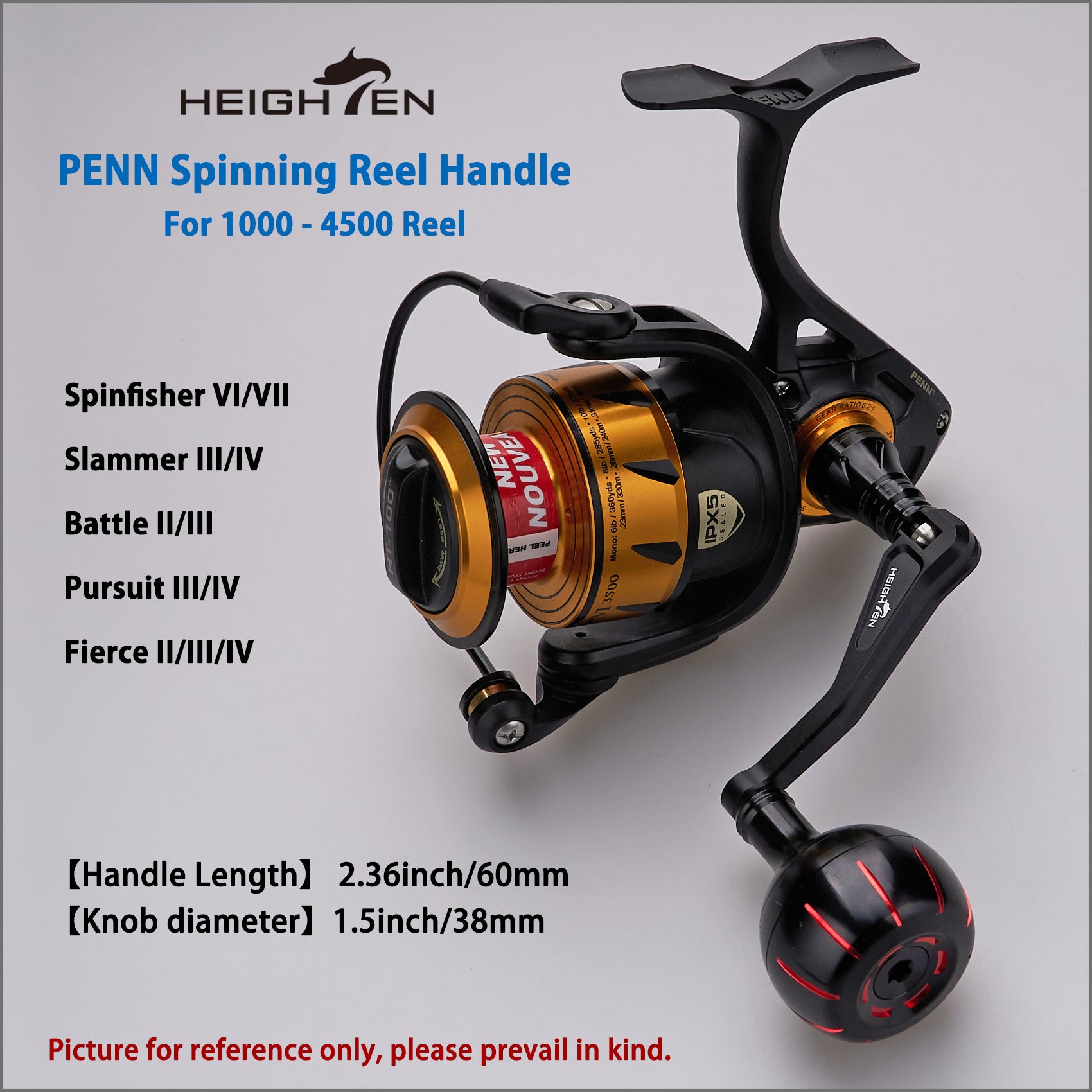 HEIGHTEN リールハンドル ペン Penn Spinfisher VI VII/Slammer III IV/Battle II II