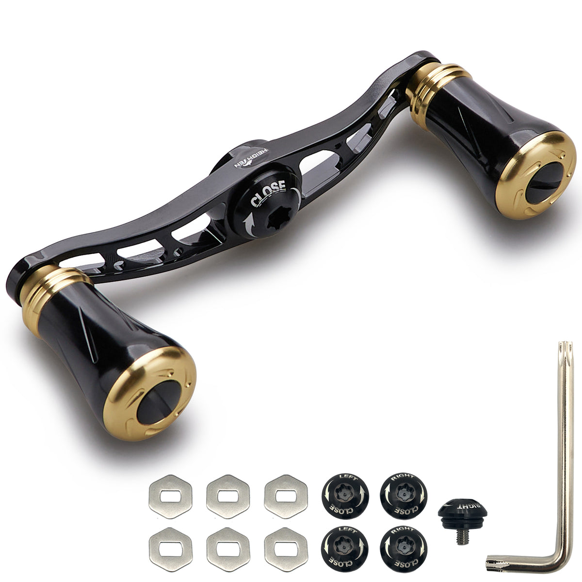 HEIGHTEN 88mm リール ハンドル 19mm ノブ搭載 シマノ(SHIMANO) ダイワ(DAIWA) アブ(Abu) 通用 ベイトリール 用 Arch Pillar Series